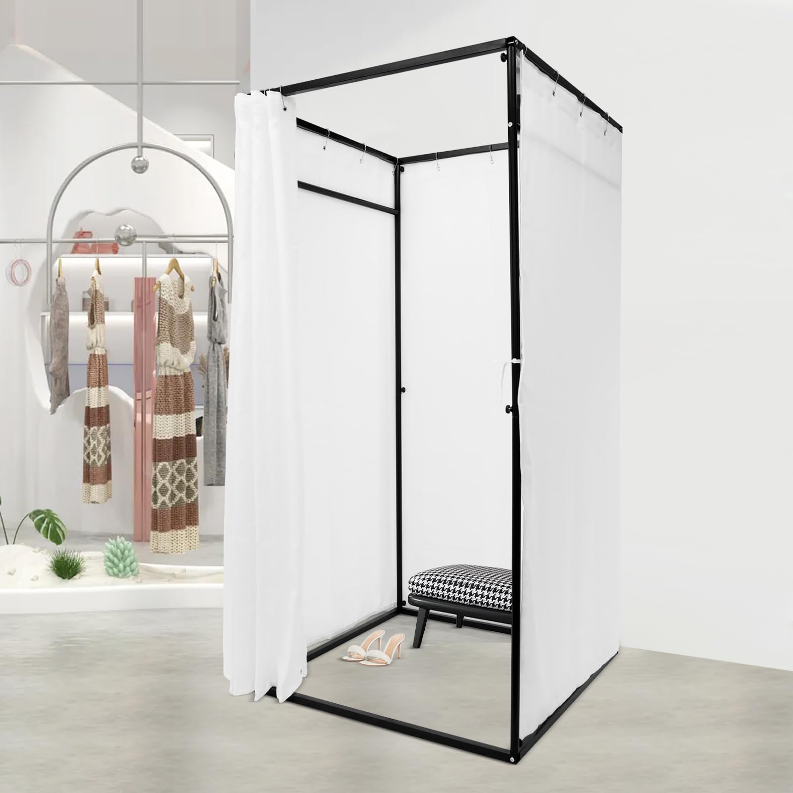 Spogliatoio portatile, spogliatoio indipendente, 100 x 100 x 200 cm, robusto armadio con ganci appendiabiti e protezione 100% privacy per giardino, matrimoni ed eventi, facile da montare, per 3-4