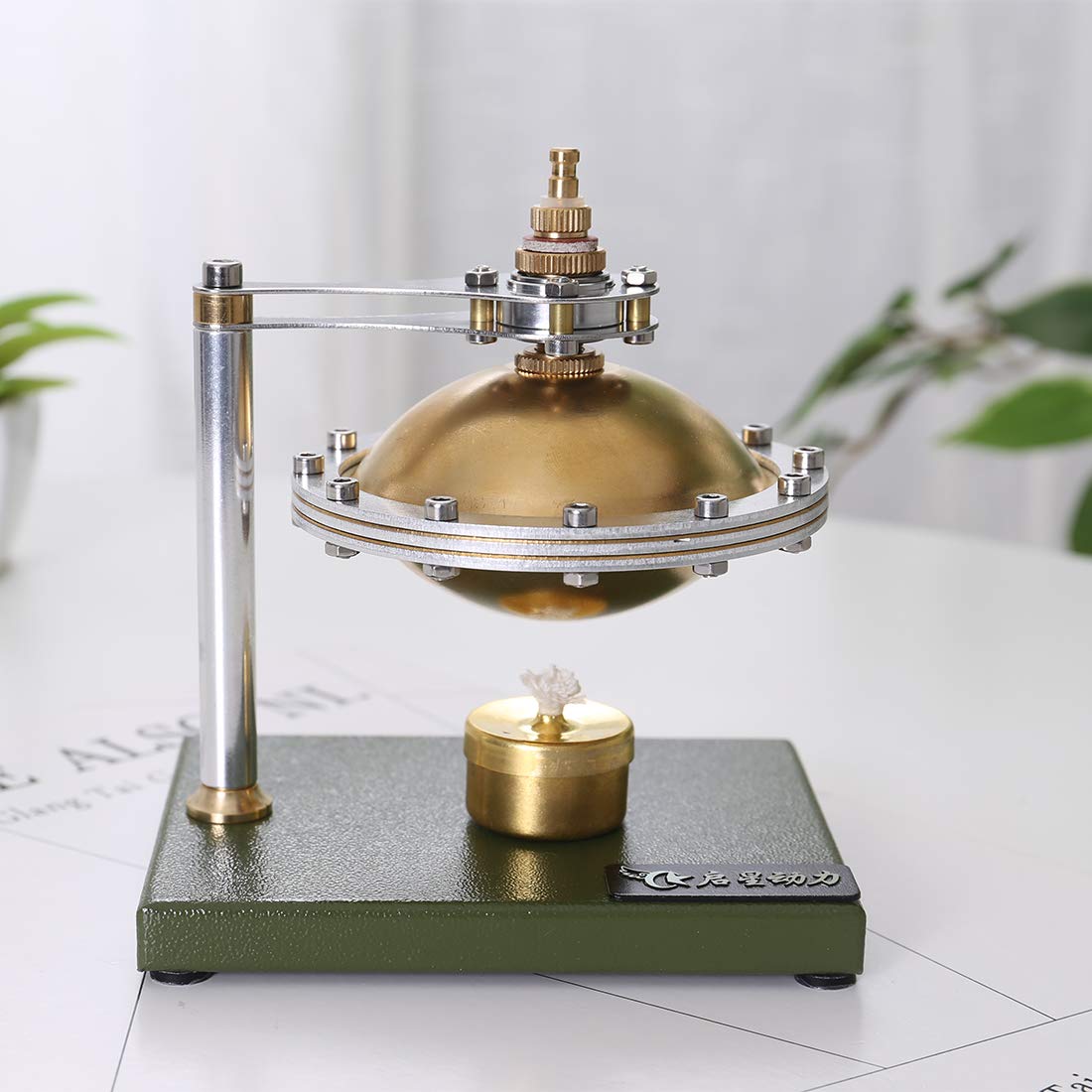 Kit de construction de machine à vapeur en métal avec chaudière en cuivre et lampe à alcool Jouet éducatif scientifique