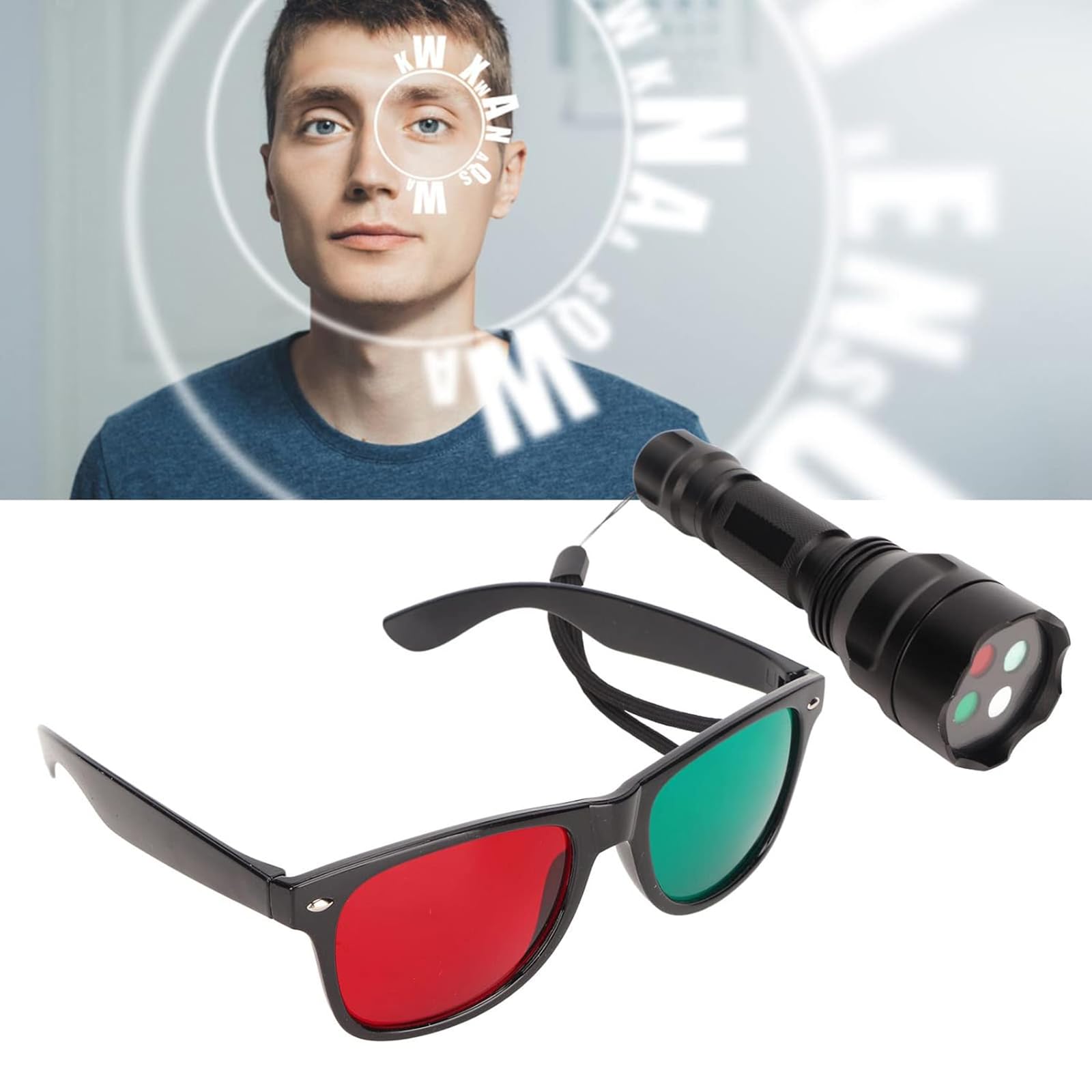 Amazon.co.jp: レッドグリーン検眼メガネ視力検査ツール屈折計、同時融