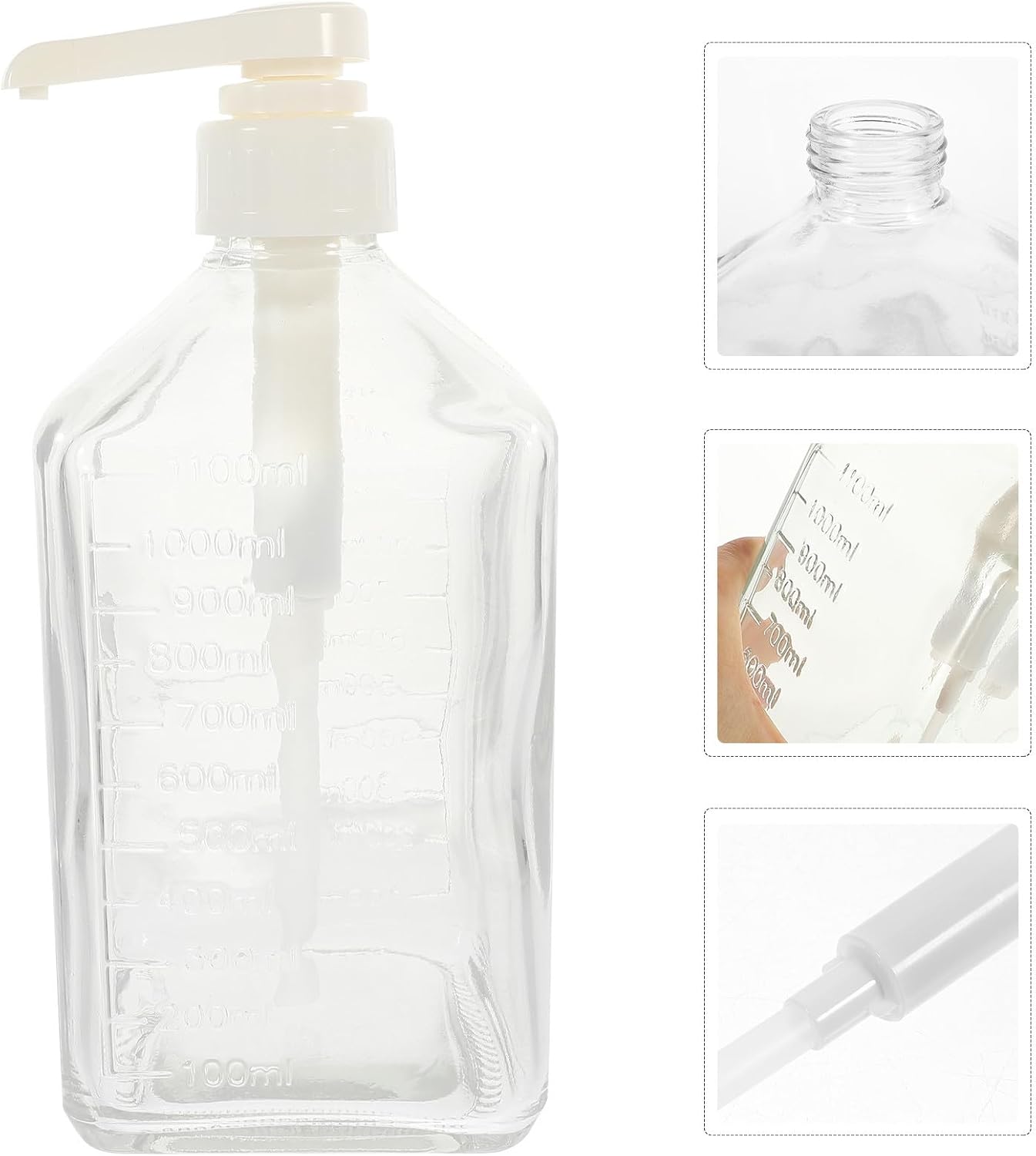 Reusable Large Capacity Glass Squeeze Bottle for Honey and Sauce, Easy to Squeeze Syrup Storage Dispenser for Milk Tea Shop Use