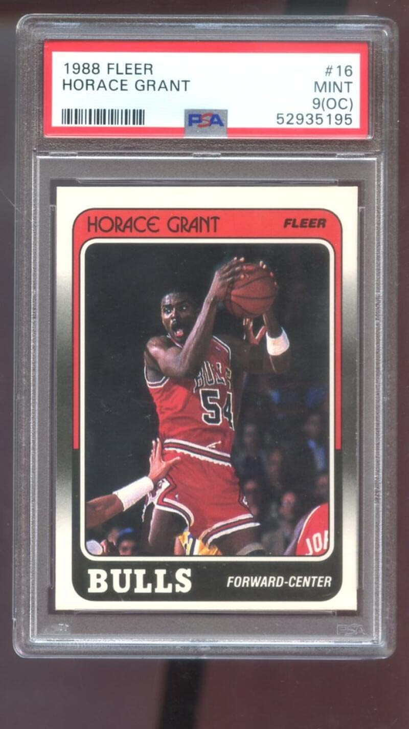 1988-89 Fleer #16 Horace Grant ROOKIE RC PSA 9 (OC) Graded Basketball Card NBA 1988 1989 Chicago Bulls 88 89