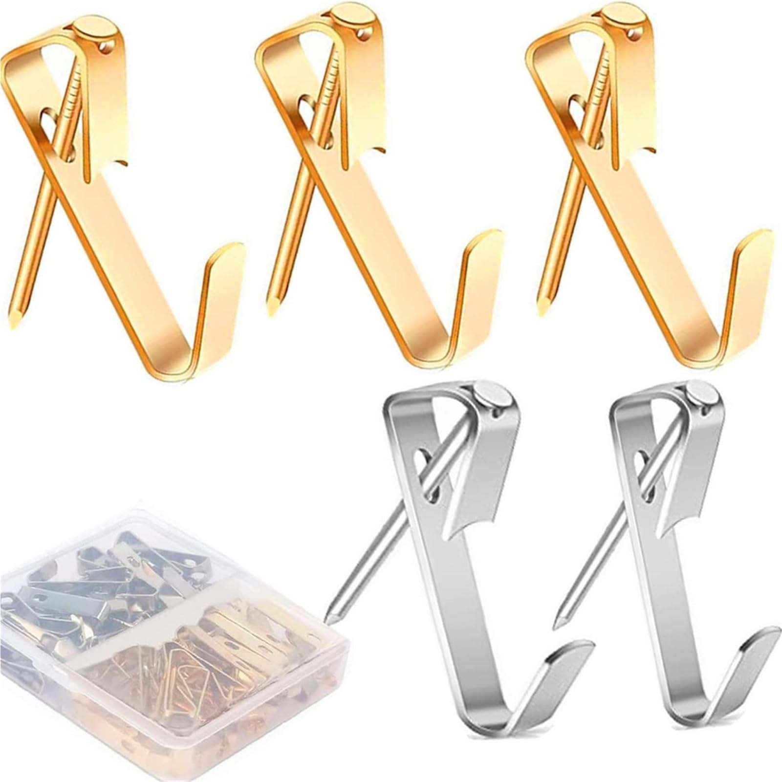 Picture Rail Hooks 80PCS Hook Image Photo Painting Nail Frame Hanger Hardwood Solid Wall Bracket Hardware Accessories for Pictures Frames Gallery Pictures Billboards