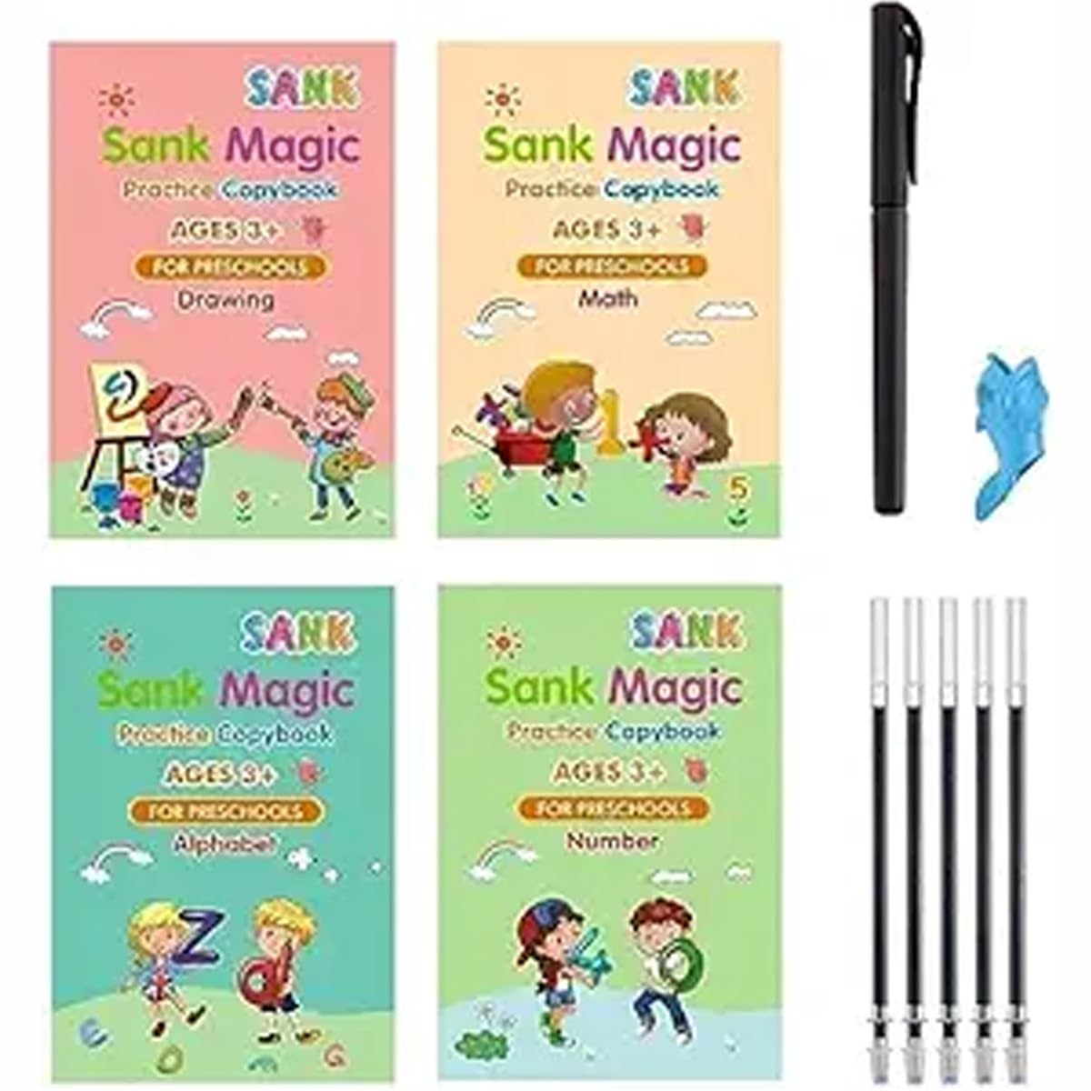 Prancing Unicorn Hand Writting Copy Book for Kids Age 2-3-4-5 Years Handwriting Workbook Practice with Pen Book Reusable Notebook Sets for Girls, Boys Calligraphy Number Tracing Book for Preschoolers (B0BMZDX89Q) Amazon Price History, Amazon Price Tracker