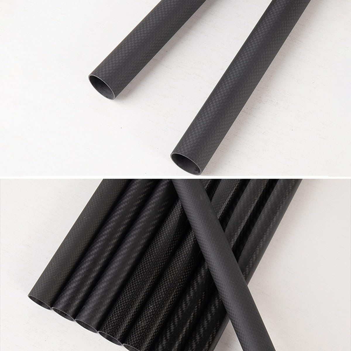 2 STK Kohlefaserrohre 600mm 3K-Rolle Gewickelt Matt Ø 8mm 10mm 12mm16mm 18mm 20mm 22mm 25mm 30mm Hochfest Leicht Hohlstange Für Drohne RC Modelle DIY(25 * 23 * 600mm)