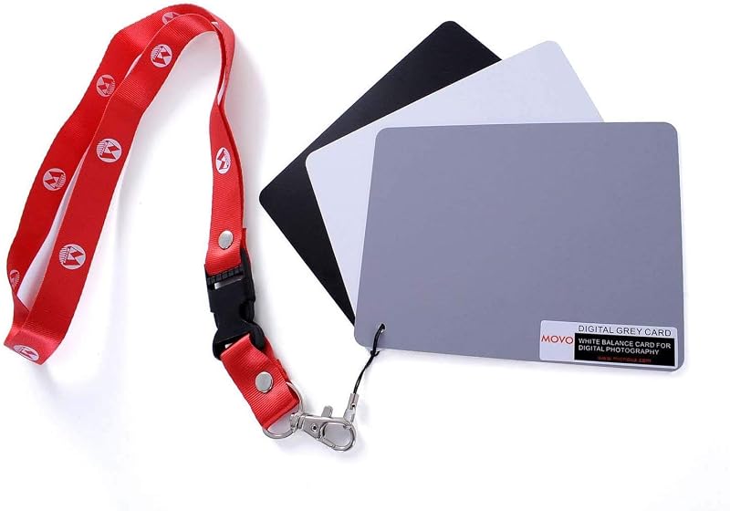 Movo Photo Color, juego de tarjetas de balance de blancos para fotografía digital (tamaño de tarjeta índice, 5 x 4)