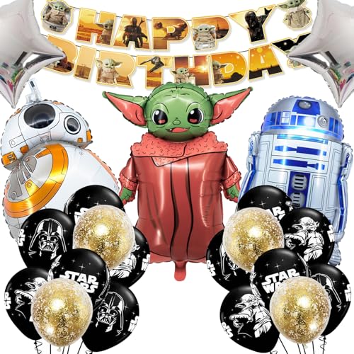 25 Pcs Star Party Supplies Kit, Space Themed Birthday Decorations for Boys, Includes
