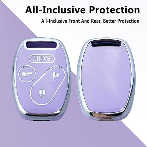Miniatura 4 de Funda para llavero compatible con Honda Accord Civic Cr-V Cr-Z Fit Odyssey Crosstour accesorios (morado)