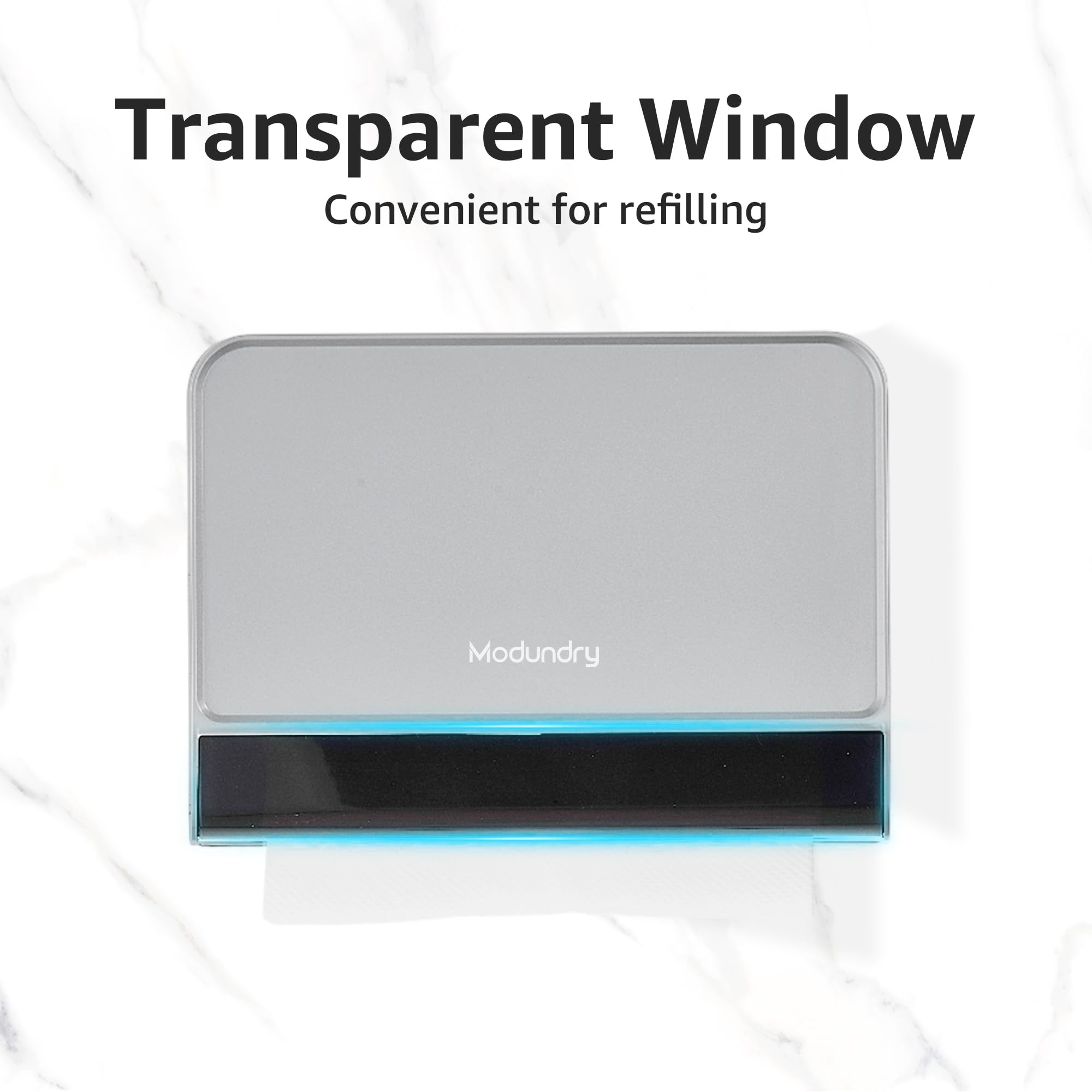 Papierhandtuchspender Handtuchspender zur Wandmontage ohne Bohren, Kommerziell Papiertuchspender für Küche Badezimmer Büro, hält 200 Blatt (Silber)