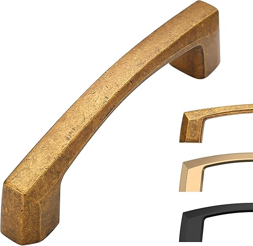 Miniatura 8 de AOOTOCH Paquete de 10 tiradores de bronce champán de 3 pulgadas, manijas de gabinete de cocina, manijas de cocina, manijas de armarios, manijas de