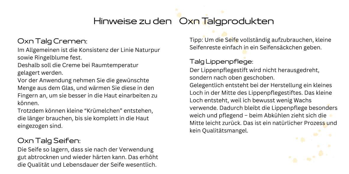 Handgemachte Bio Rindertalg Creme von grasgefütterten Bio Rindern aus Österreich (Region Mühlviertel), natürliche Hautpflege, hilft bei empfindlicher, trockener und rissiger Haut (120 ml), Naturpur