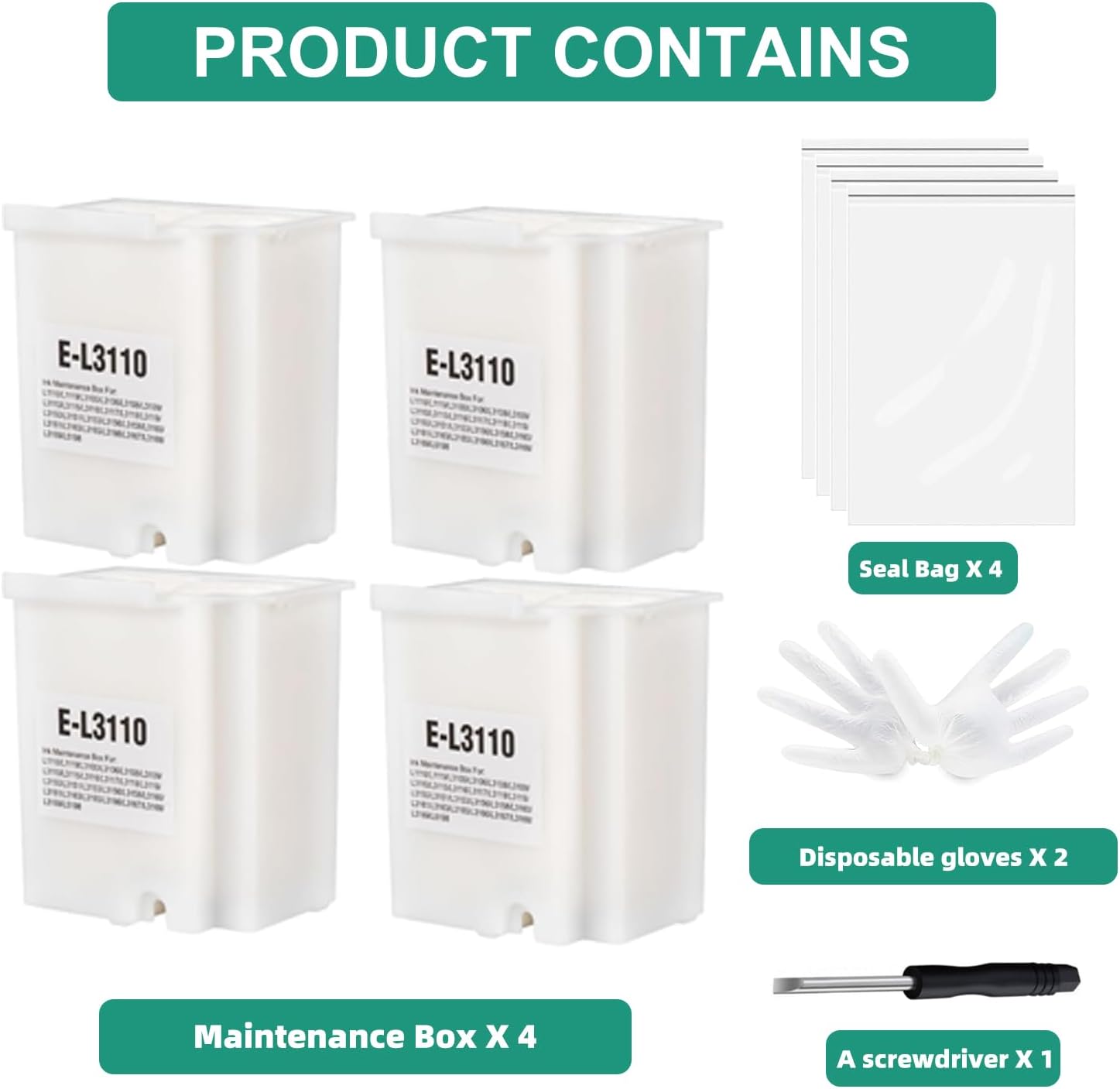 L3110 Maintaince Box Replacemen Waste Ink Pad for Ecotank ET-2800 ET-2803 ET-2400 ET-4800 ET-4700 ET-2720 ET-2820 ET-2710 ET-2712 ET-2714 L3110 Printers etc