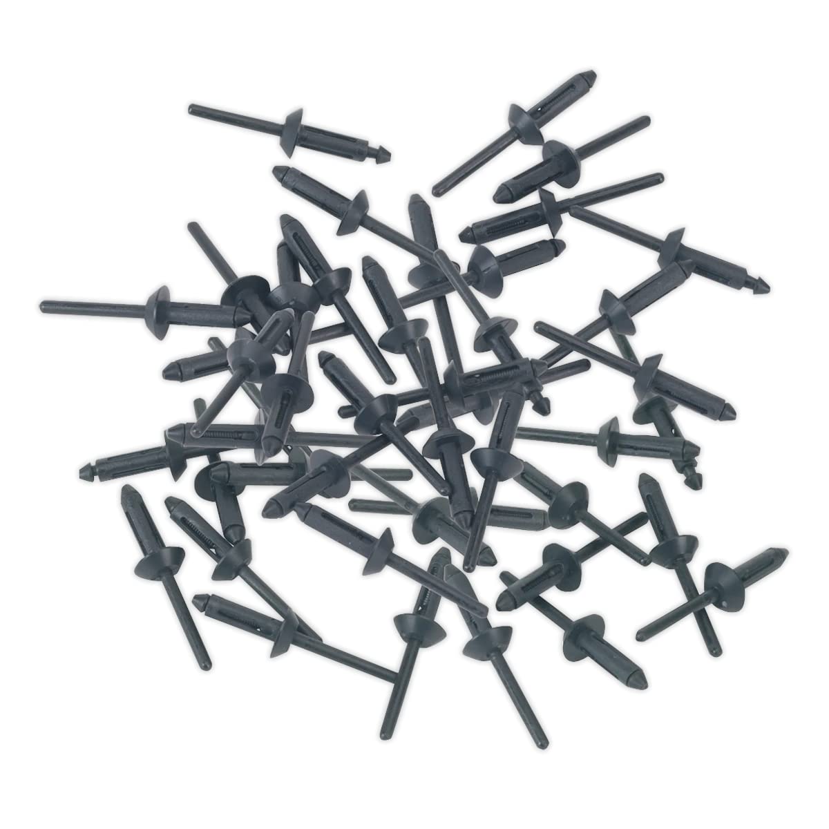 Sealey Plastic Rivets 50 Pieces 5mm x 15.8mm Fasteners Push Trim Clips PR003