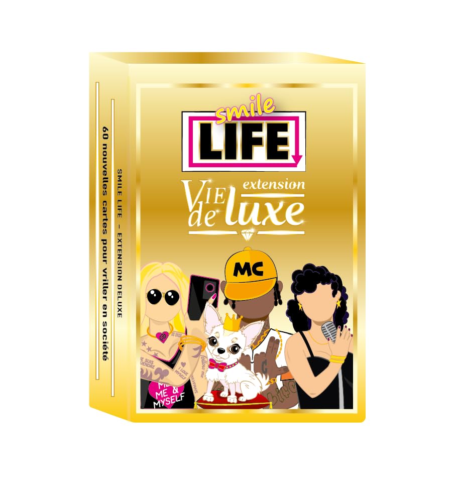 Smile Life: Luxury Life - Expansion | 60 Cards | Humor & Strategy | 2-6 Players | Ages 12+ | Requires Base Game | Blackrock Games, Blue