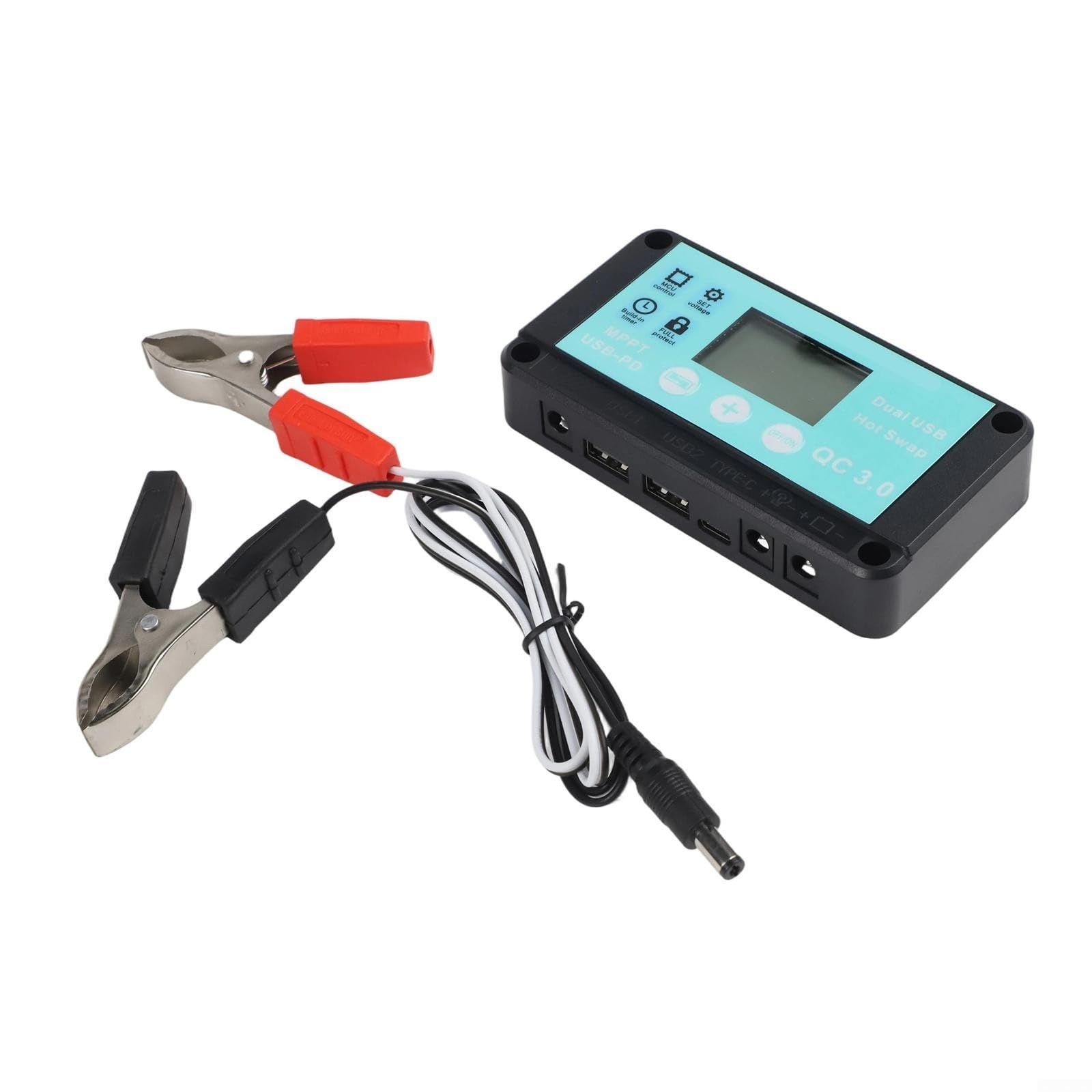 Kit de panneau solaire 100 W avec contrôleur, module de cadre en aluminium étanche IP67 pour système hors réseau 12 V/24 V pour camping-car, noir