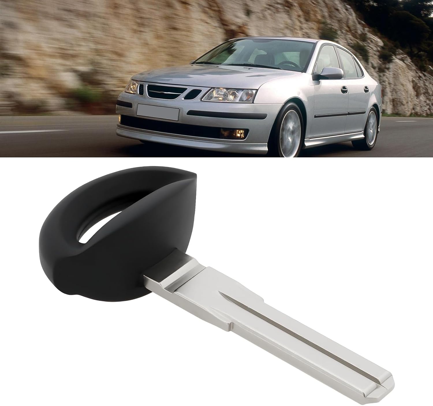 2Pcs Uncut Blank Emergency Insert Key Blade WT47T Replacement Compatible with Saab 2003-2006