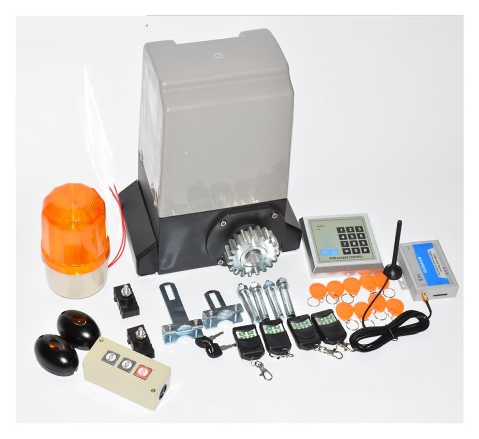 Intensywne użytkowanie Fabryczny dom 1200kg/1500kg Zestaw automatycznego elektrycznego otwierania bramy przesuwnej, 4 zdalne, szyny nylonowe 4m/5m(KIT 12)