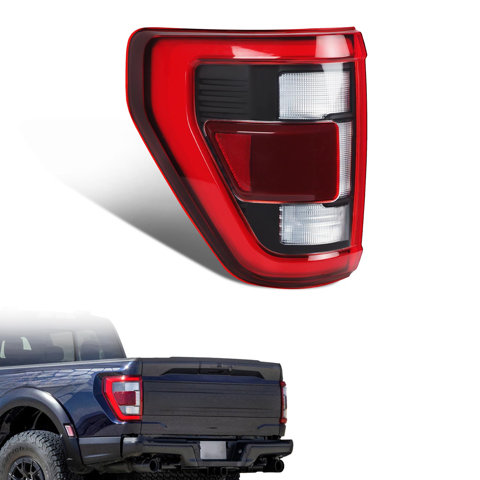 LED Tail Light Compatible with Ford F150 Raptor 2021 2022 2023,Fit King Ranch Lariat Limited Platinum Black Taillights W/Blind Spot, Module Not Included, Left Driver Side, Replace OEM: NL3Z13405E