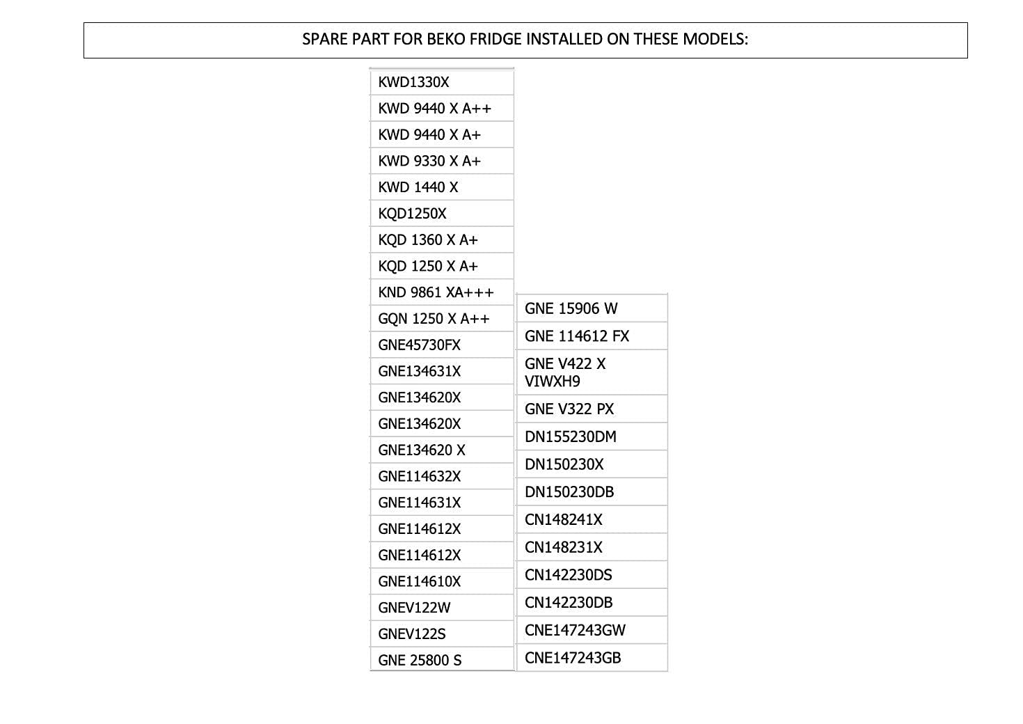 Ricambi Frigorifero Beko CN142220DS