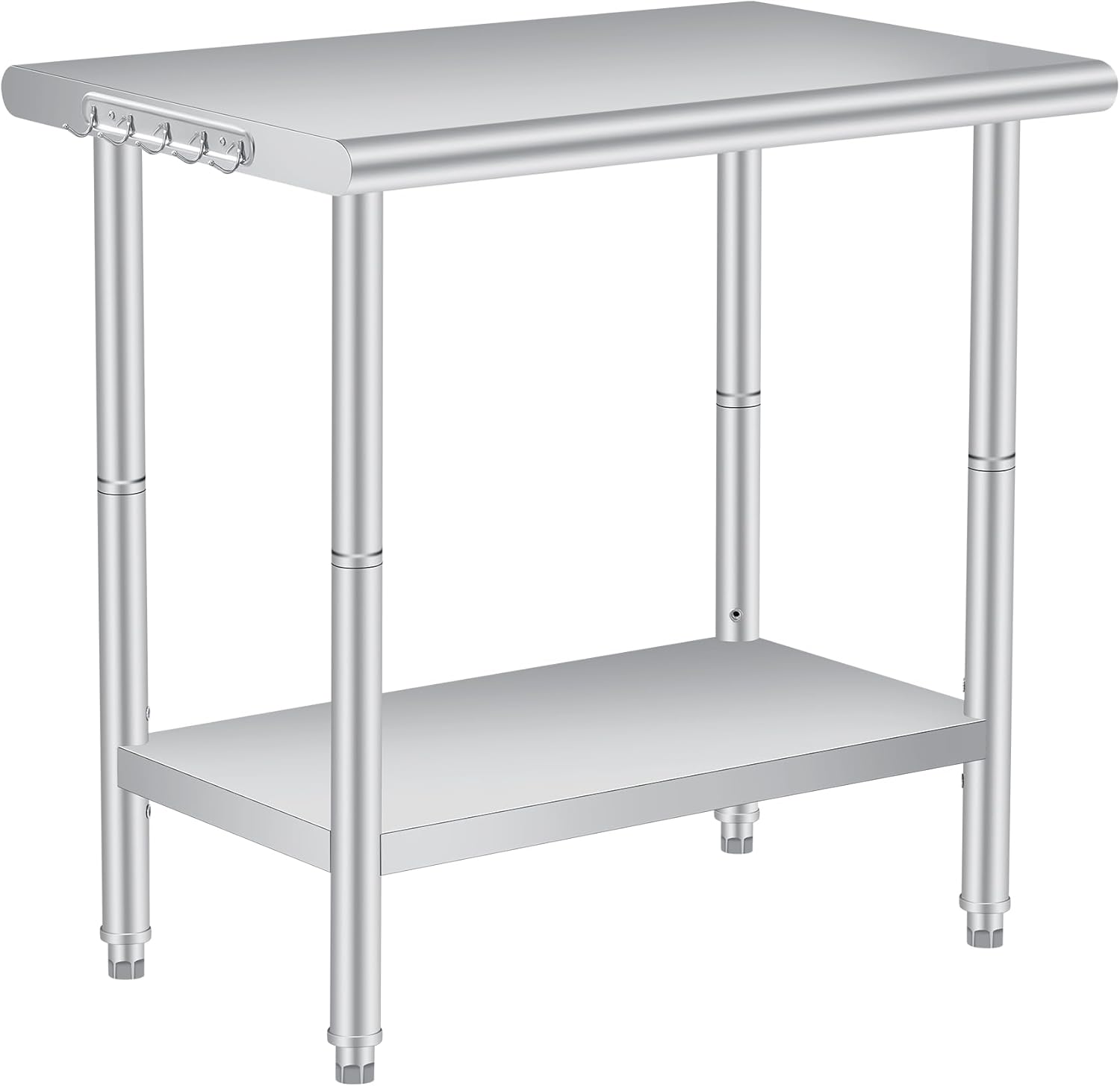 36 x 24 Inch Stainless Steel Prep Table, Commercial Worktables & Workstations with Adjustable Undershelf, Heavy Duty Kitchen Island for Restaurant Kitchen Laundry