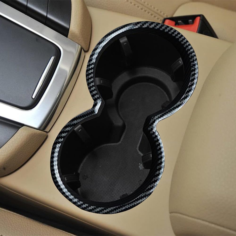 Adatto per Porsche Macan 2014-2021, rivestimento del portabicchieri per auto, rivestimento del telaio del portabicchieri dell'acqua antigraffio, parti di automobili (argento/nero)