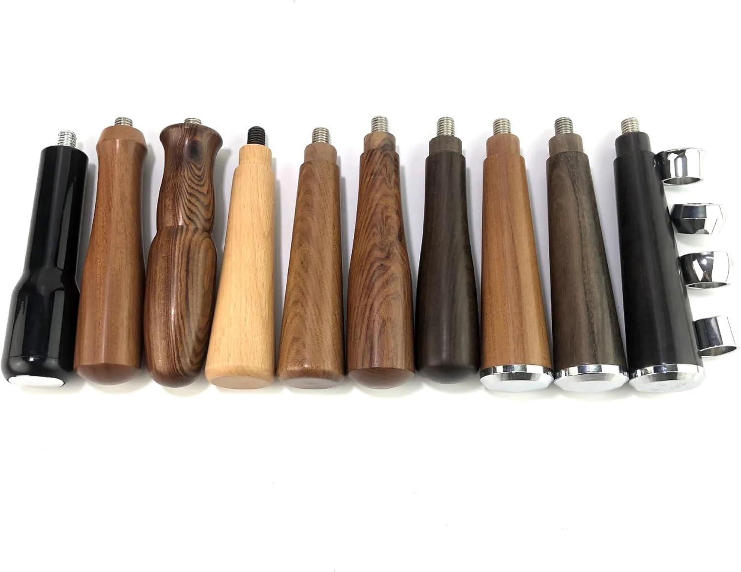M10 Coffee Portafilter Handle Solid Wooden Handle for Filter Holder Revolving Handle Espresso Coffee Machine Accessories Parts(Ebony wood-A1)