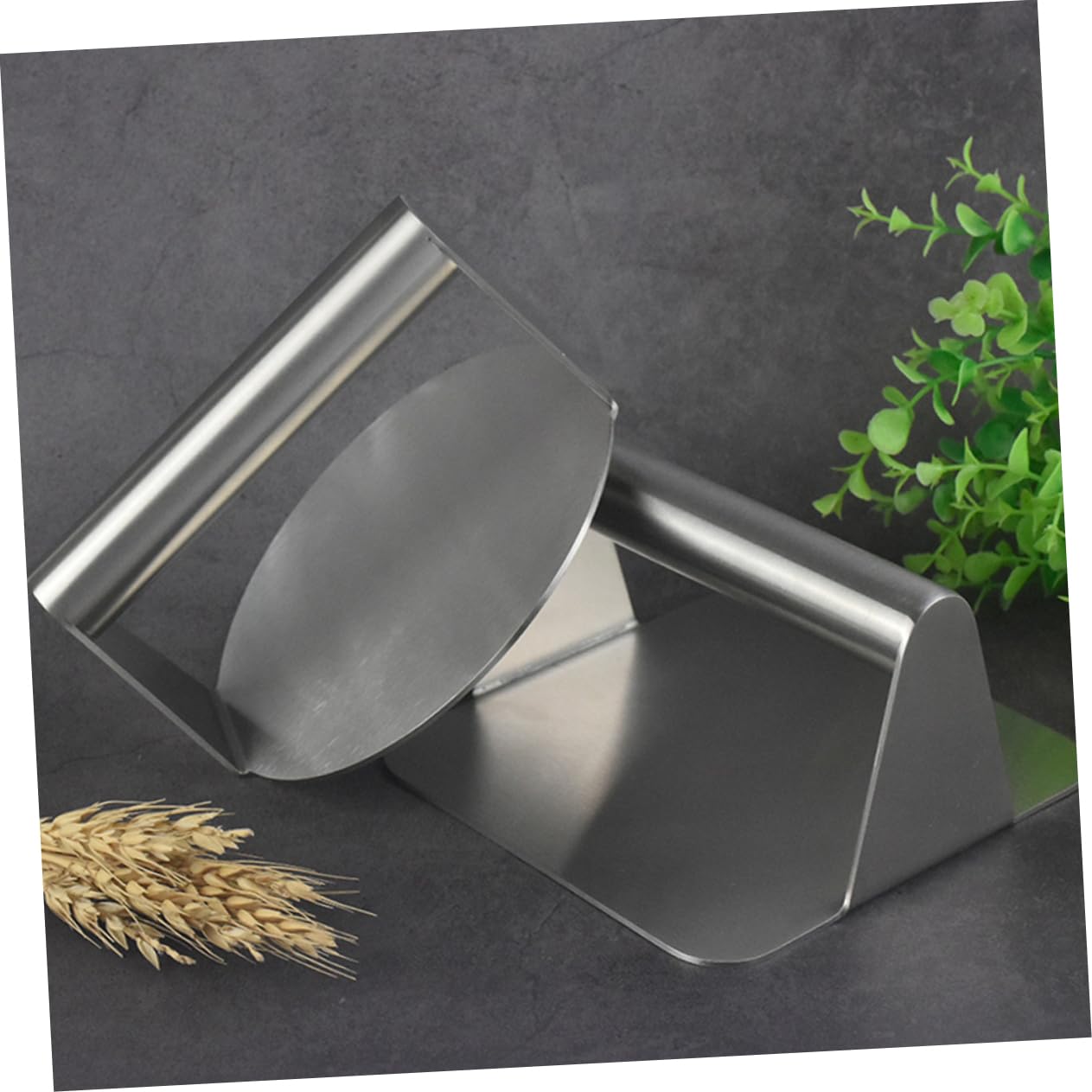 Ciieeo 2pcs Hamburger Meat Mold Burger Patty Press Smashed Ergonomic Burger Smasher Presser Press Flat Hamburger Patty Maker Press - Grill Hamburger Press and Silver 430 Stainless Steel