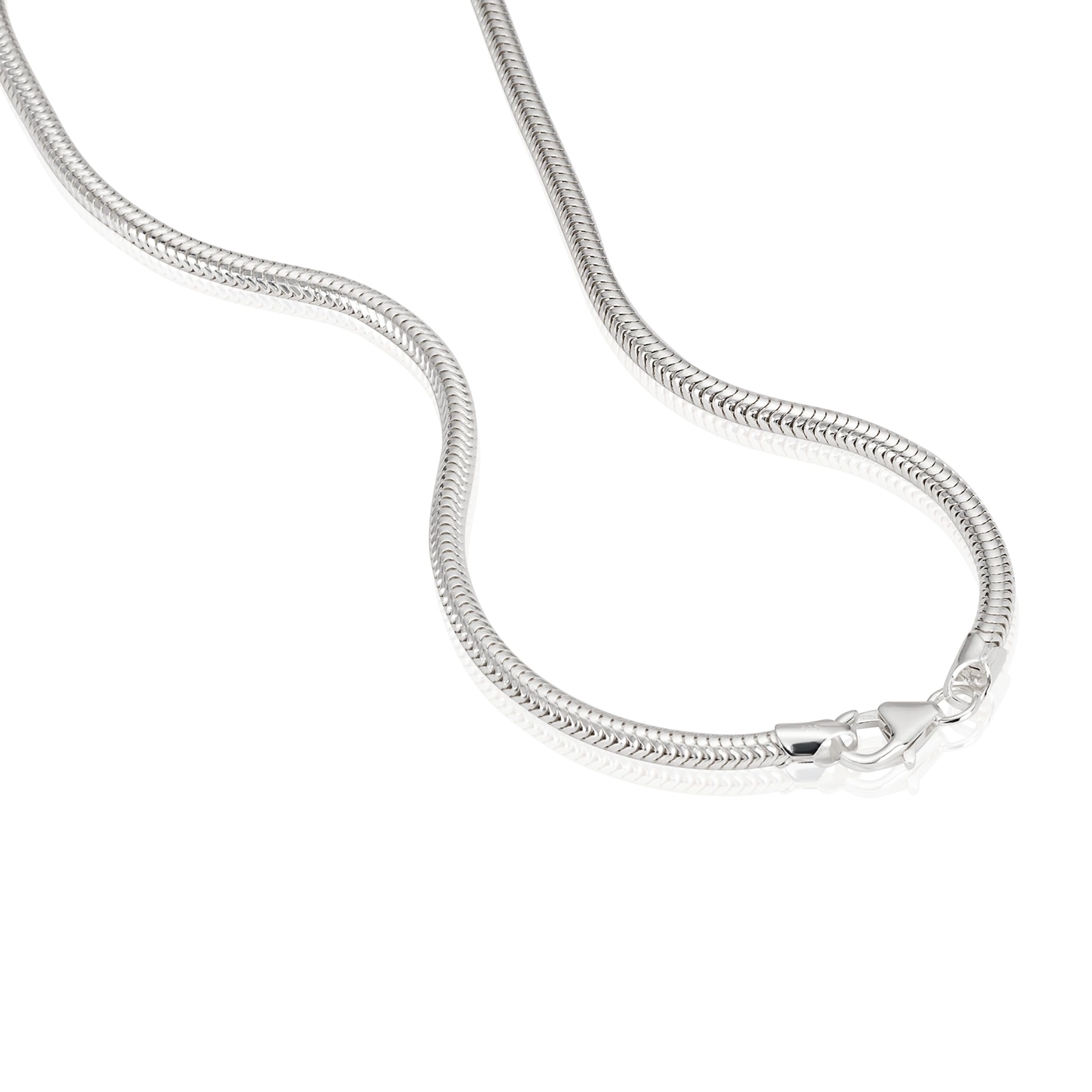 NKlaus echte 925er Sterlingsilber Silber Schlangenkette Silberkette 3,00mm breit