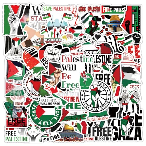 100 Stück Free Palestine Graffiti Aufkleber, Wasserdichte Autosticker, Wanddekoration, Laptop & Fenster, Skateboard usw, Abziehbare Palästina Flagge Sticker für Auto, Helm