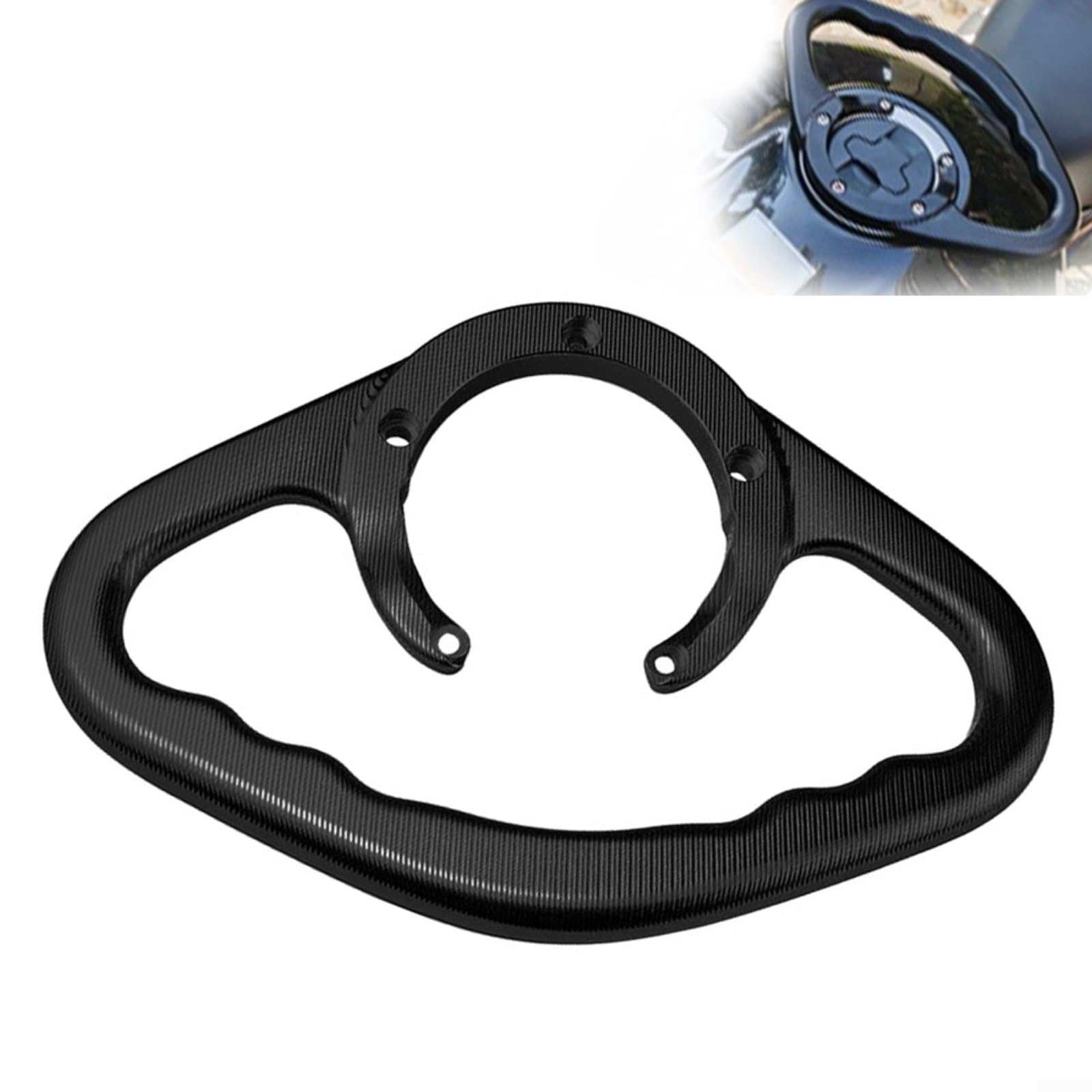 1 maniglia per serbatoio del carburante, in lega di alluminio CNC, per Kawasaki passeggero, con scanalature antiscivolo, presa sicura, per guida su strada, touring, colore nero