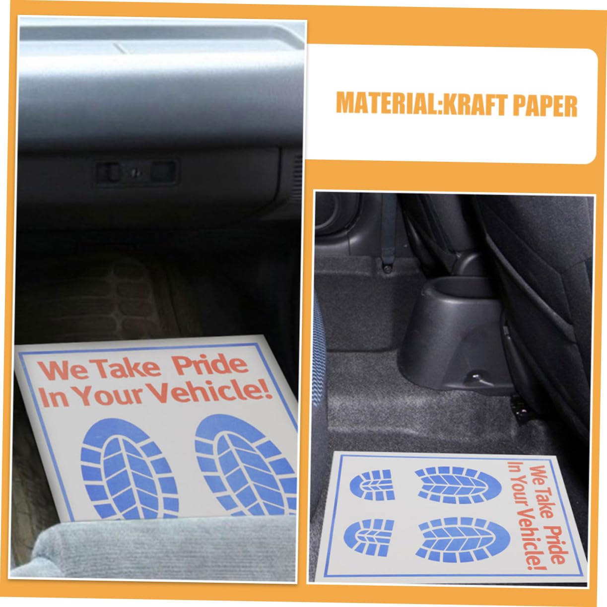 Mikinona Einweg Fußmatten Bodenschutz 60 Stück aus Weißem Kraftpapier fürs Auto für Fahrzeuge bei Autopflege und Wartung