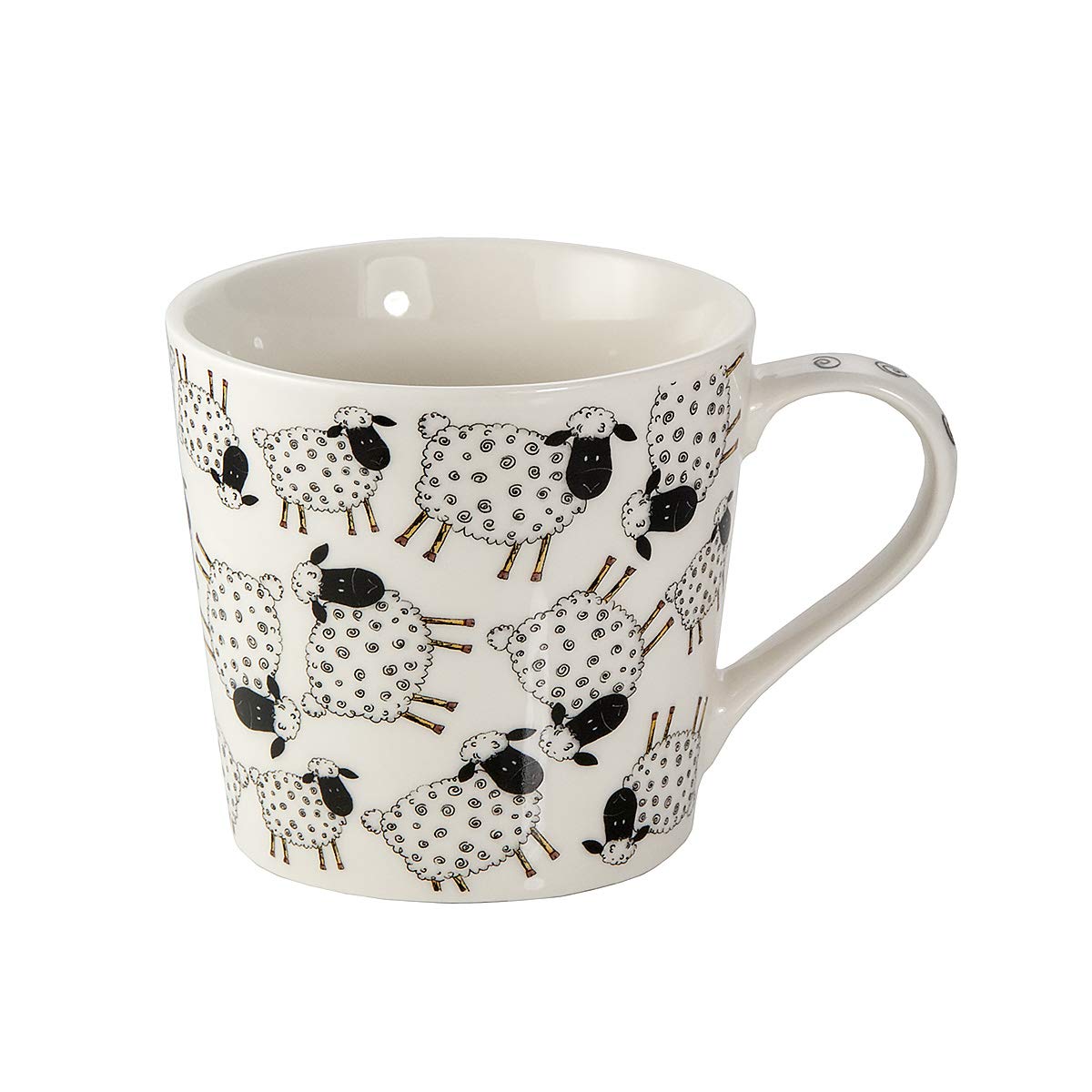 SPOTTED DOG GIFT COMPANY Kubki do kawy, zestaw 4 filiżanek śniadaniowych, kubki owcze, ceramiczny kubek do herbaty i kawy, prezent dla miłośnika owiec, 380 ml/13oz