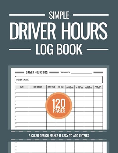 Driver Hours Log Book: Drivers Hours and Working Time Log Book, Daily Driving and Working Hours Tracker: for Truckers, Lorry Drivers and Delivery Employees
