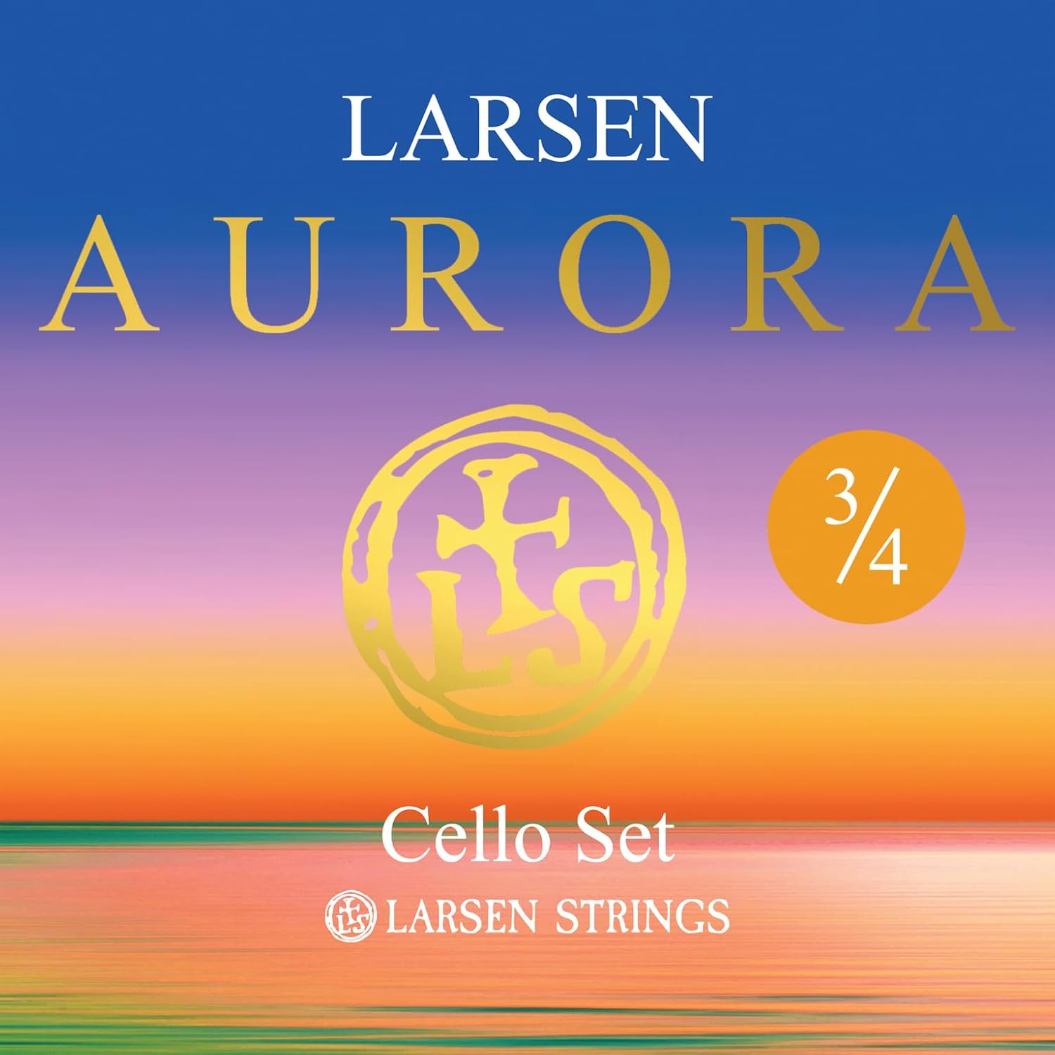 Larsen Aurora Cello Strings - 3/4 Size Medium Tension String Set for Fractional Cello – Affordable, Professional-Grade Cello Strings for Young Cellists