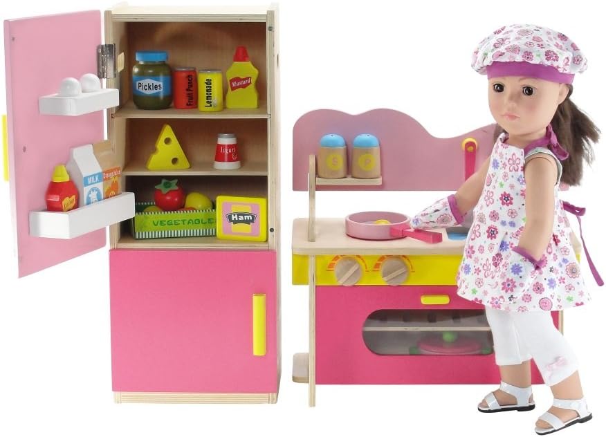 Amаzоn Crаzу 🔥 Dеаlѕ Emily Rose 18 Inch Doll Kitchen Oven/Stove/Sink Combo and Refrigerator - Over 20 Wooden Play Food Accessories | Fits 18 American Girl Dolls | Doll Not Included 🔥 Crаzу Dеаlѕ Emily Rose 18 Inch Doll Kitchen Oven/Stove/Sink Combo and Refrigerator - Over 20 Wooden Play Food Accessories | Fits 18 American Girl Dolls | Doll Not Included