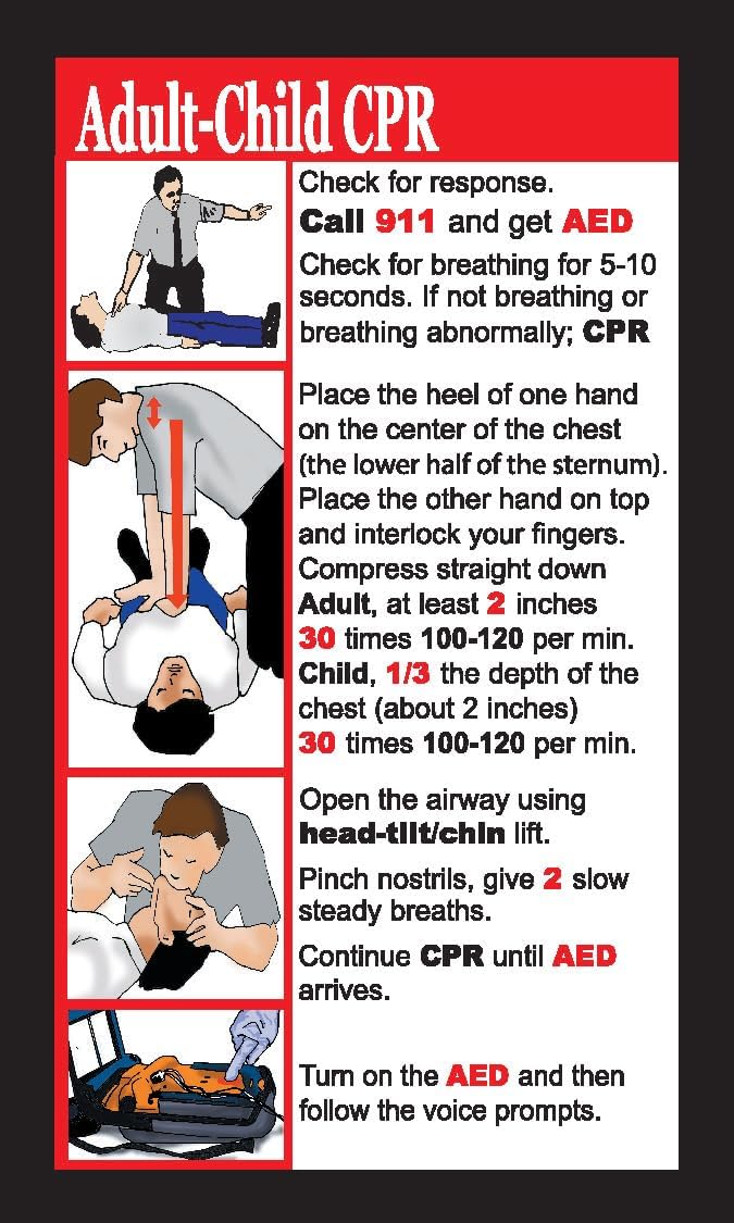 Adult/Child CPR and Choking Pocket Reference Cards LOT of 50