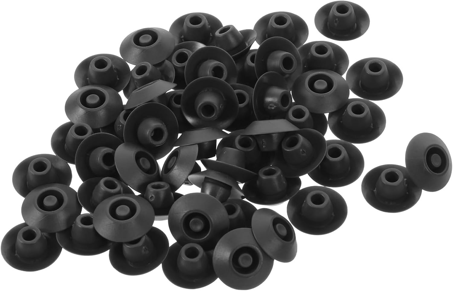 50pcs Black Rubber Hole Plugs, 7mm Waterproof Door Skirt Stoppers