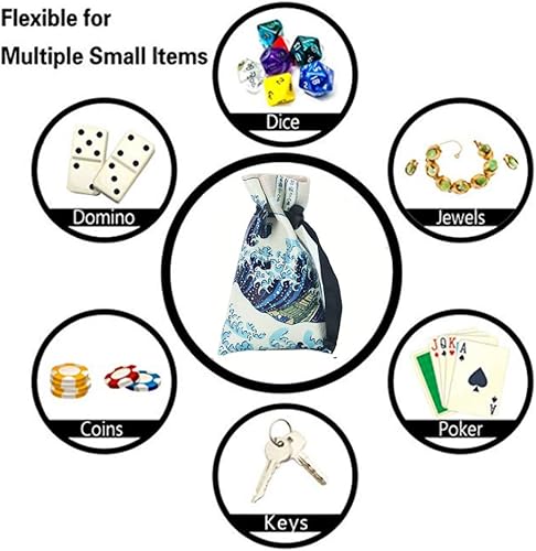 Miniatura 6 de QIELIZI DND Bolsa para dados, PU Cuero funda para dados de dragón, con set de 7 dados, perfecto para calabozos y dragones RPG D&D dados, monedas y