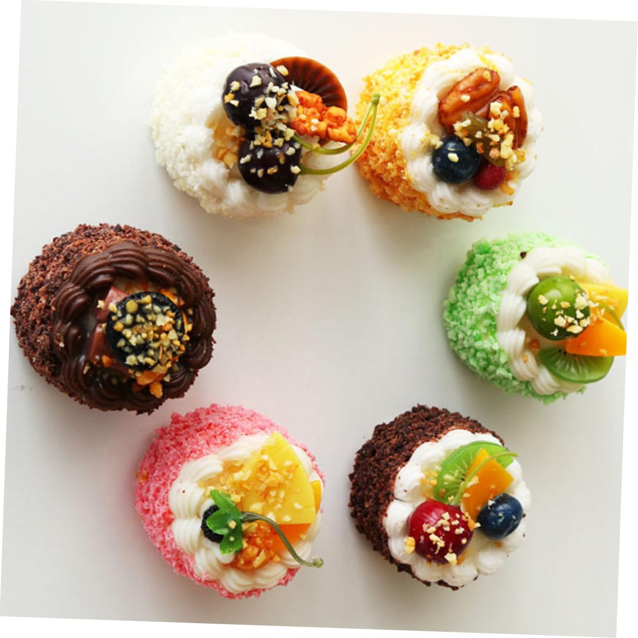 Kunstharz Kühlschrankmagnet 6 Stück mit Kuchenmotiv