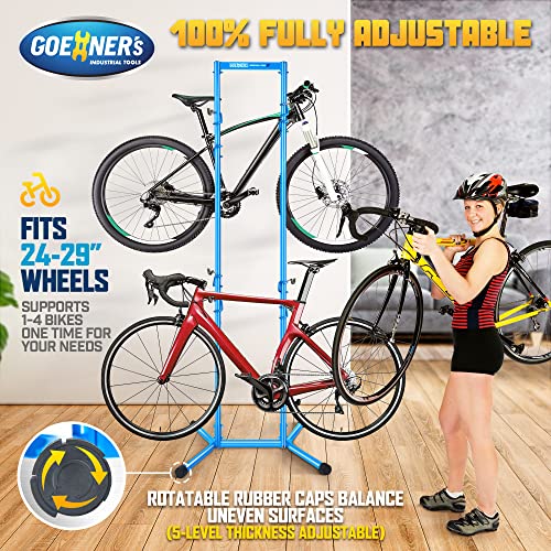 4-Bike-Storage-Rack-GarageMax-240lbs-Freestanding-Gravity-Bicycle-Rack-with-Fully-Adjustable-Arms-Drill-free-Vertical-Bike-Floor-Stand-for-Indoor-Storage-Suitable-for-Any-Bike-Styles