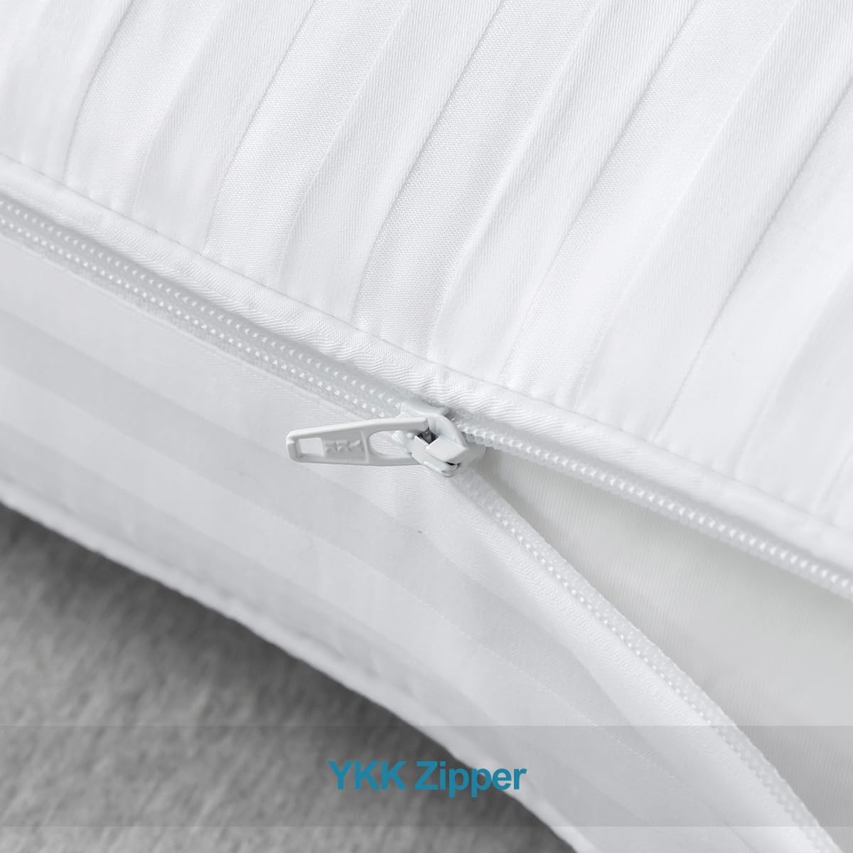 STONECREST Gusseted Pillow Protector - 2 PCs, Zipper Premium Pillow Encasement Covers(Stripe, King)