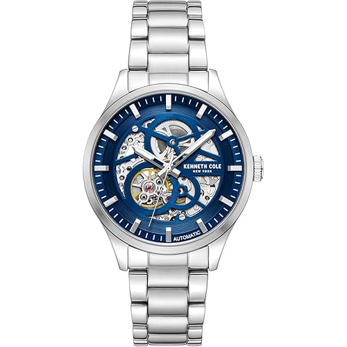 Kenneth Cole New York Men's Watch - Luxury, Stainless Steel, Automatic Self-Winding, Water-Resistant, Single Layer- Dial Type, Sleek Design Analog Watch for Men