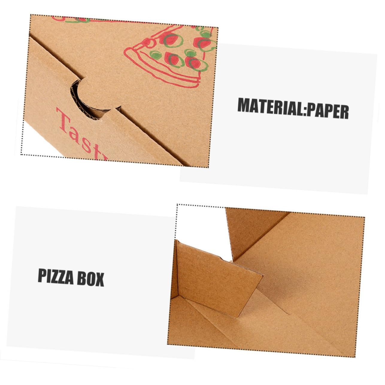 Yardenfun Lot de 20 Boîtes à Pizza en Papier de 18,5 Cm Réutilisables Pratiques pour Emballage et Stockage Lors Vente à Emporter