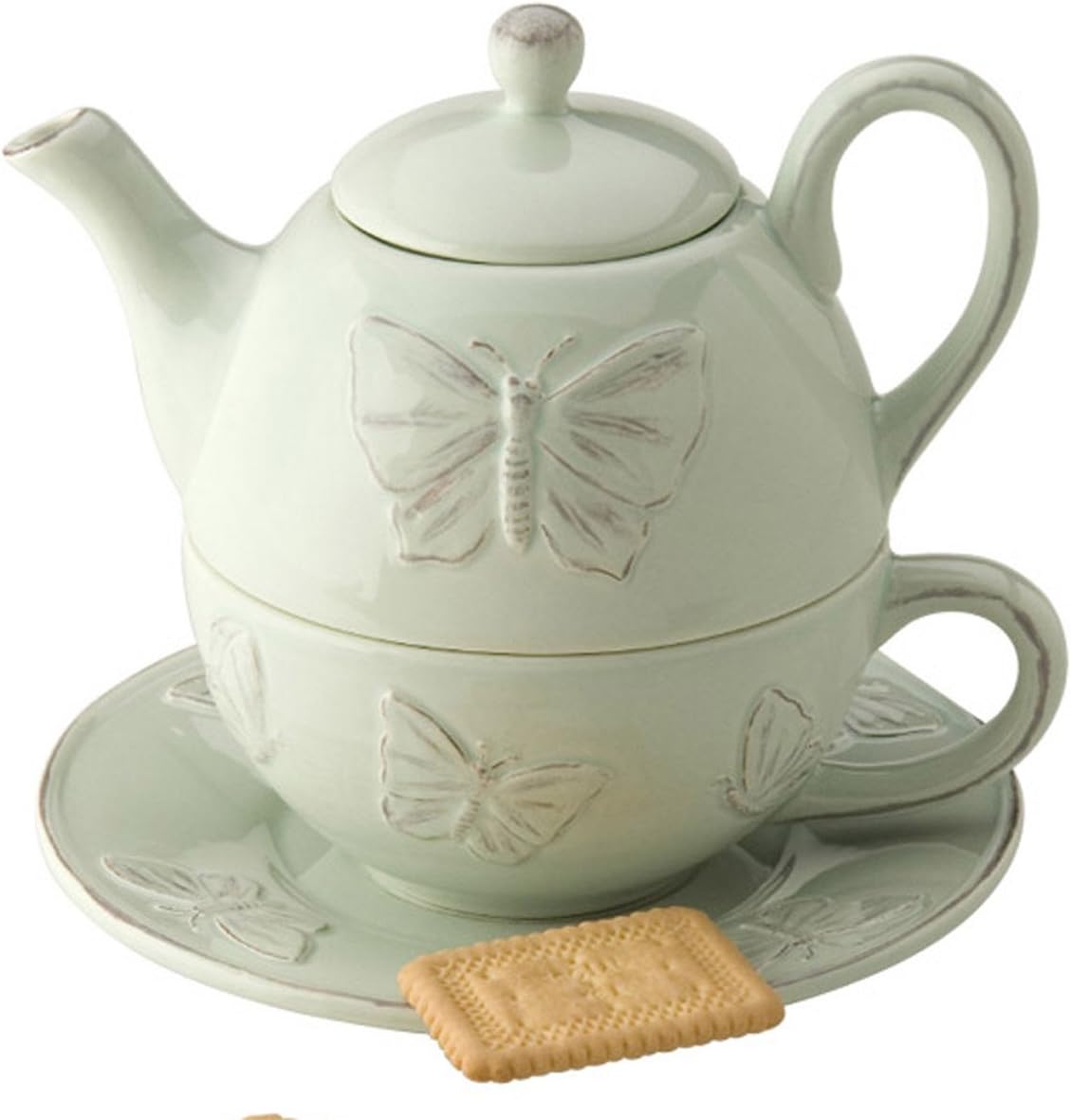 October Hill Ceramic Teapot for One, Butterflies Single