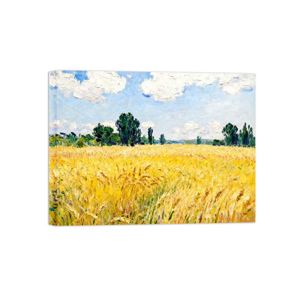 OZPWBVY Wheat Field Landscape Canvas Wall Art Picture 60x80cm Framed