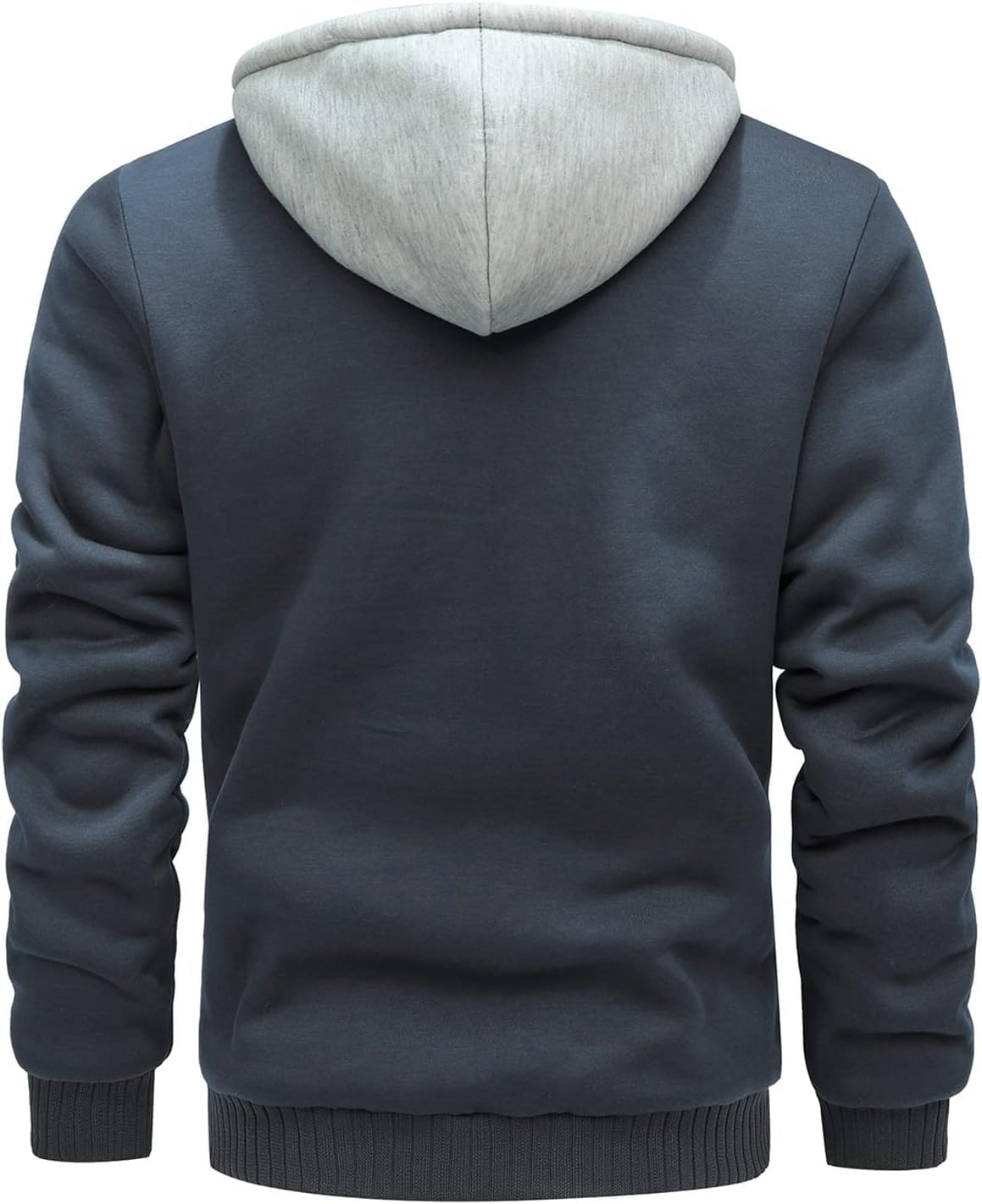 Hoodies for Men, Fleece Lined Sweatshirt, Winter Warm Hooded Jacket with Full Zipper and Drawstring - Image 2