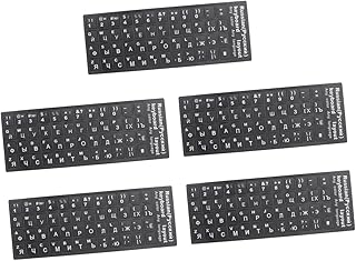 Hoement 5 Sheets Keyboard Stickers Spanish Keyboard Computer Stickers for Laptop PC Stickers Keyboard Language Stickers Universal Keyboard Stickers Spanish Keyboard Stickers Multi-Language