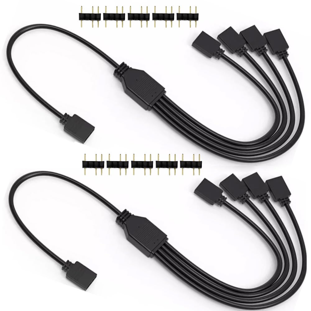 Gebildet ARGB 1 zu 4 Splitter Kabel 5V 3 Pin Adressierbares RGB Splitter Verlängerungskabel ARGB LED Sync Kabel für Erweitern PC Computer ARGB Fans Oder LED Serie