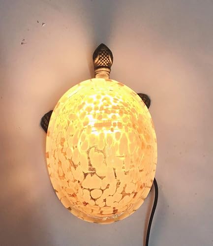 Miniatura 5 de HUIMEIJU Luz de noche de tortuga de cristal marrón, iluminación animal de la esquina del jardín del balcón del estudio de la luz