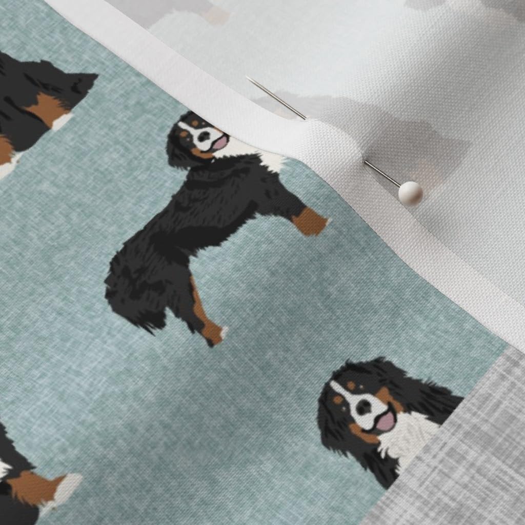 Spoonflower Fabric - Bernese Mountain Dog Pet Quilt Cheater Wholecloth Dogs Portrait Printed on Petal Signature Cotton Fabric by The Yard - Sewing Quilting Apparel Crafts Decor