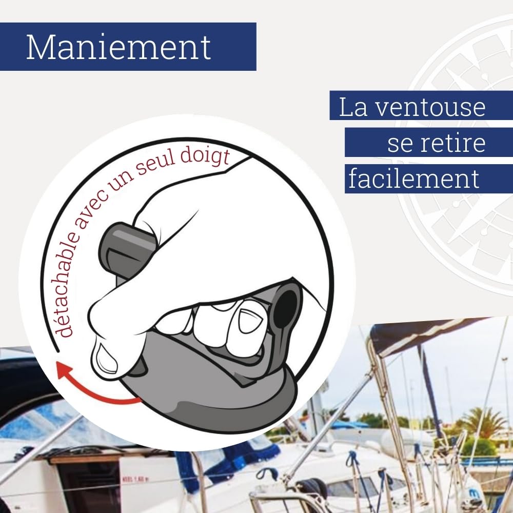 YachtGrabber – Ventouse innovante, Flottante et utilisable d'une Seule Main pour Tous Les travaux Autour du Bateau